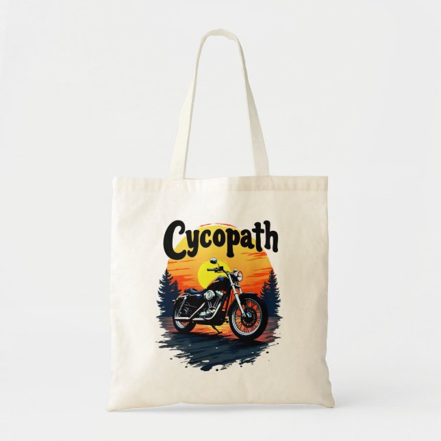Bolsa Tote Cycopath Greatest Biker Tee com gráfico sunset (Frente)