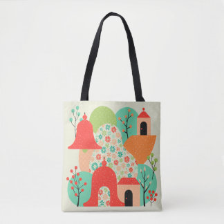 Bolsa Tote da Aldeia Floral Caprichosa