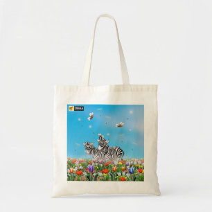 Bolsa Tote Da flor bonito das zebras do Stroll do verão