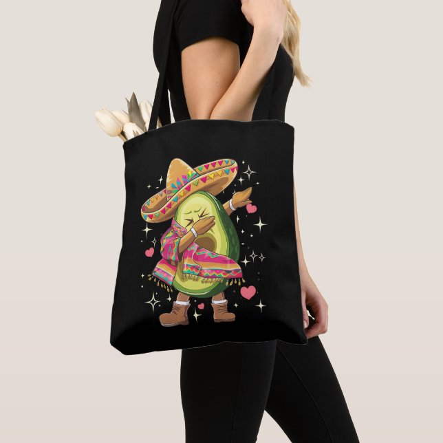 Bolsa Tote Dabbing Abacate Cinco De Maio Poncho Mexicano Dive (Close Up)