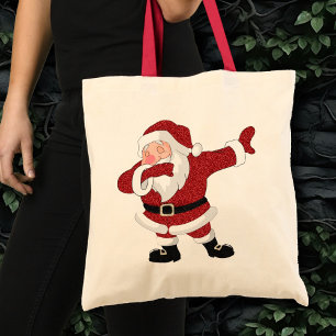 Bolsa Tote Dabbing Red Santa Claus Feriado divertido Humor