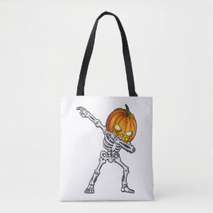 Bolsa Tote dabbing skeleton abpkin halloween men dab dance