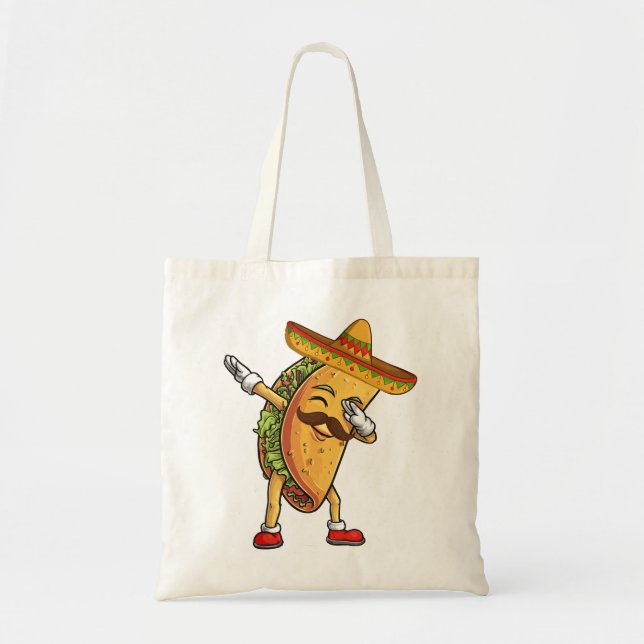 Bolsa Tote Dabbing Taco Sombrero Engraçado Comida mexicana Fi (Frente)