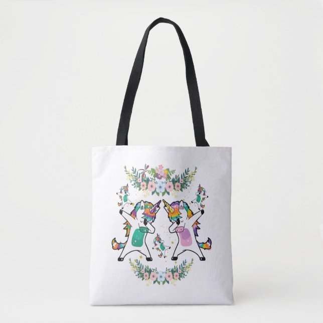 Bolsa Tote Dabbing Unicorn Family (Frente)