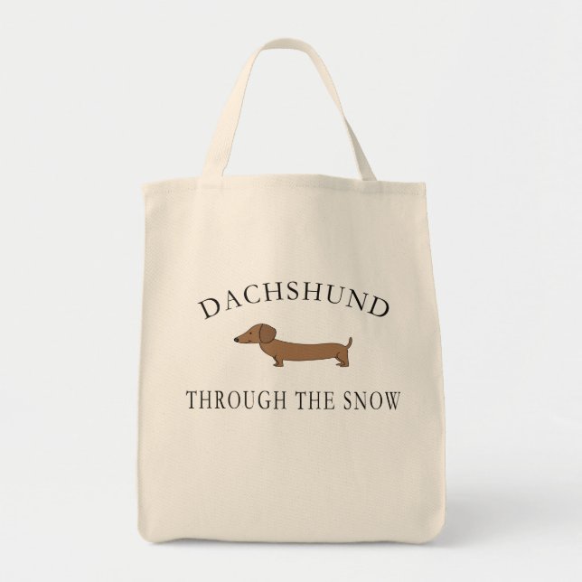 Bolsa Tote Dachshund Através Da Neve (Frente)