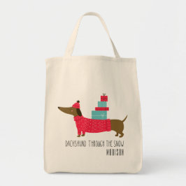 Bolsa Tote Dachshund Através Do Nome Da Diversão Do Cão De Na