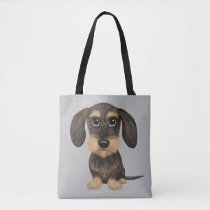 Bolsa Tote Dachshund Cão de Cartoon Bonito Teckel