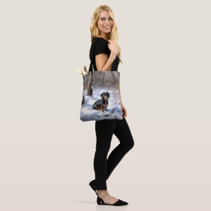 Bolsa Tote Dachshund Deixe Nevar Natal