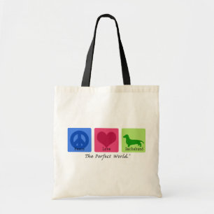 Bolsa Tote Dachshund do amor da paz