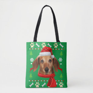 Bolsa Tote Dachshund Dog Ugly Christmas