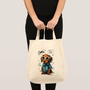 Bolsa Tote Dachshund Legal com Óculos de Sol