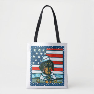 Bolsa Tote Dachshund Marinho