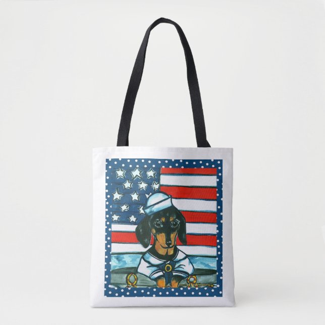Bolsa Tote Dachshund Marinho (Frente)