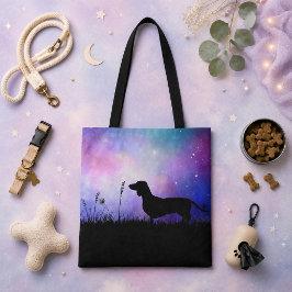 Bolsa Tote Dachshund no luar da lua cachorro salsicha lindo