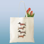 Bolsa Tote Dachshund Sausy Dog Art<br><div class="desc">Cães de salsicha bonitos em calcinha confortável para animar seu compro.</div>