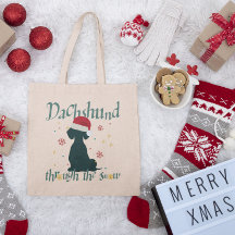 Dachshund Sausy Dog Canvas Tote Bag, Doxie Bag