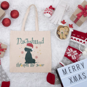 Bolsa Tote Dachshund Sausy Dog Canvas Tote Bag, Doxie Bag
