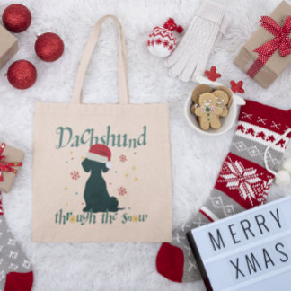 Bolsa Tote Dachshund Sausy Dog Canvas Tote Bag, Doxie Bag