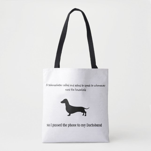 Bolsa Tote Dachshund Silhouette Funny (Frente)