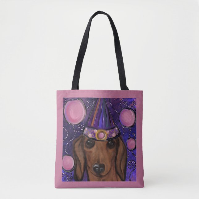 Bolsa Tote Dachshund Vermelho (Frente)