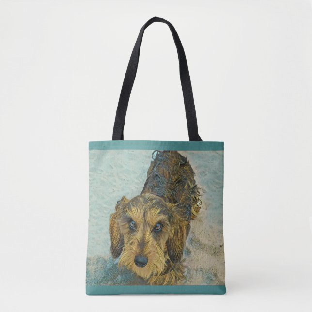 Bolsa Tote dachshund wirehaired (Frente)