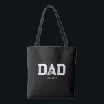Bolsa Tote Dad Established New Dad Gift<br><div class="desc">Black White Dad Established New Dad Gift - Minimal Bold Dad Tote Bag - Add your custom "Est" established year date when your first child was born. Add additional years for each child.</div>