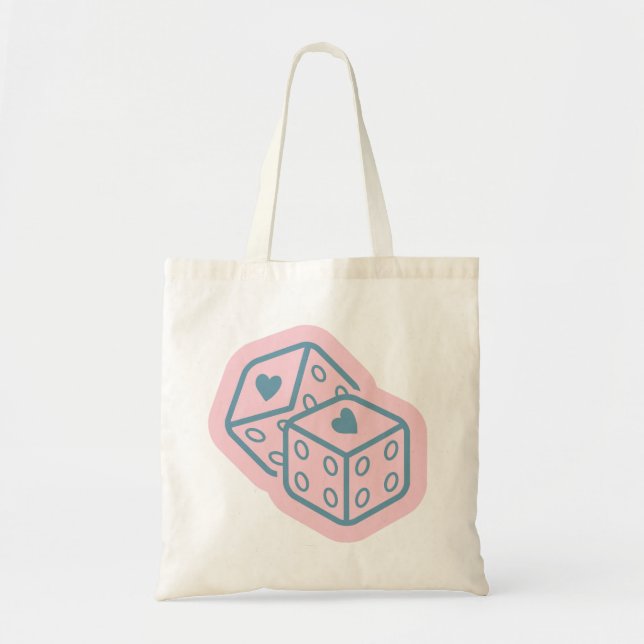 Bolsa Tote Dados de Coração Dia dos Namorados (Frente)