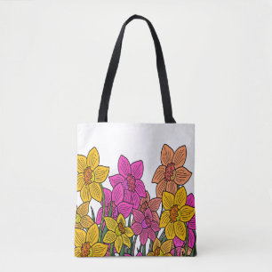 Bolsa Tote Daffodils Coloridos Flores Design