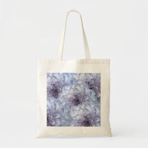 Bolsa Tote Dahlia flores lilac lavanda azul elegante floral