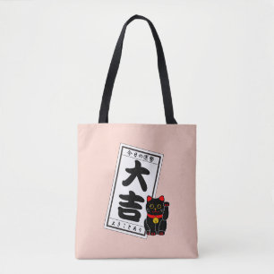 Bolsa Tote DAIKICHI (fortuna do Excelente) e Gato Negro