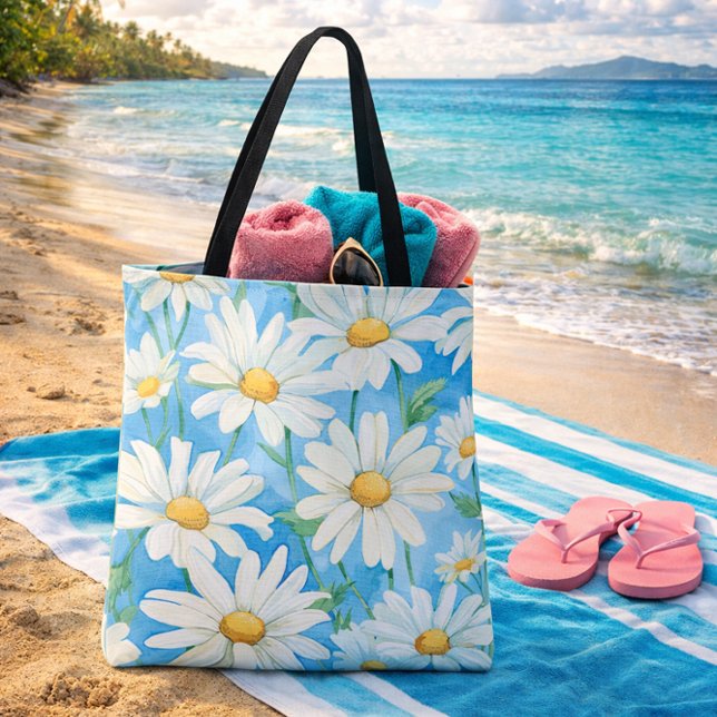 Bolsa Tote Daisies Floral (Criador carregado)