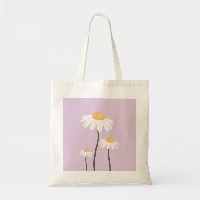 Bolsa Tote Daisies Flowers Lavanda Floral (Frente)