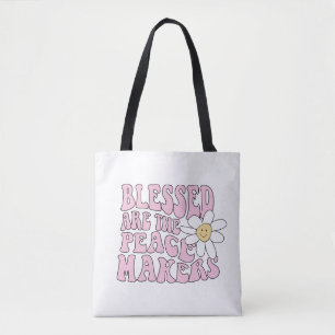 Bolsa Tote Daisy and Peace Makers Slogan