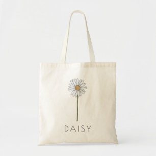 Bolsa Tote DAISY April Birth Flower Custom Name Tote Bag