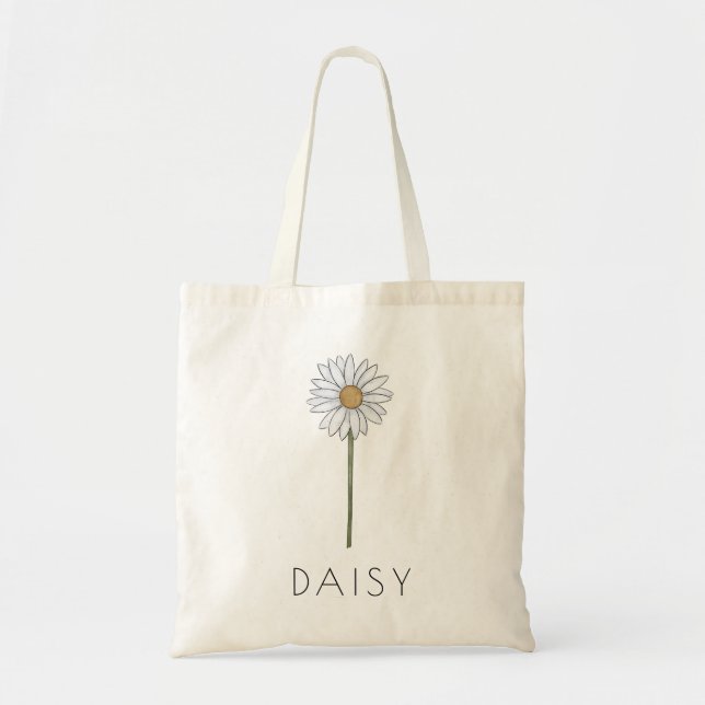 Bolsa Tote DAISY April Birth Flower Custom Name Tote Bag (Frente)