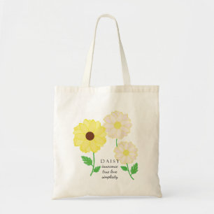 Bolsa Tote Daisy April Birth Month Flower Bag