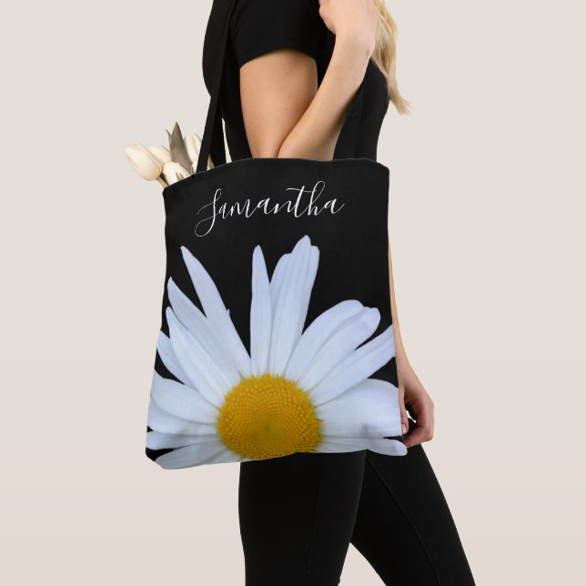 Bolsa Tote Daisy Black White Script (Close Up)