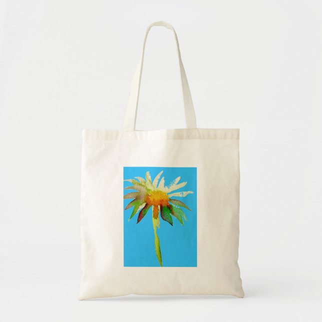 Bolsa Tote Daisy Blue Modern Art flower (Frente)