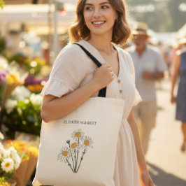 Bolsa Tote Daisy Canvas Bag, Teacher Tote Bag