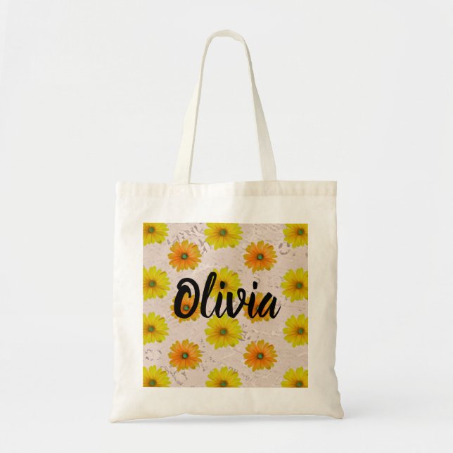 Bolsa Tote Daisy floral buquê (Frente)