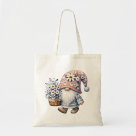 Bolsa Tote Daisy Flowers Springtime Gnome Gift Her