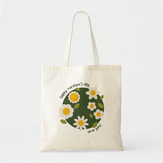 Bolsa Tote DAISY GREEN - Saco de Tote de Dia de as mães (Frente)