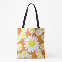 Daisy Monograma Laranja Branco e Saco Amarelo