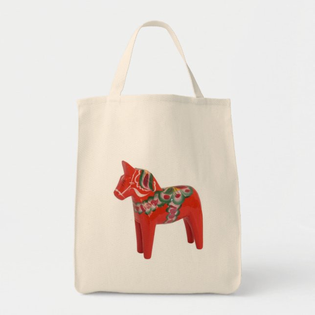 Bolsa Tote Dala Horse Scandinávia Sueco (Frente)