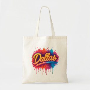 Bolsa Tote Dallas Neon Street Art Splash - Cidade Vibrante Re
