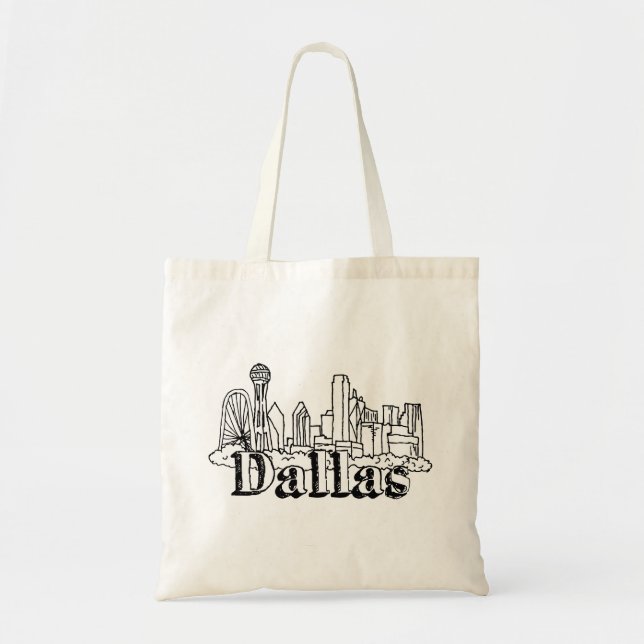 Bolsa Tote Dallas Skyline Art Design Dallas Skyline Design (Frente)