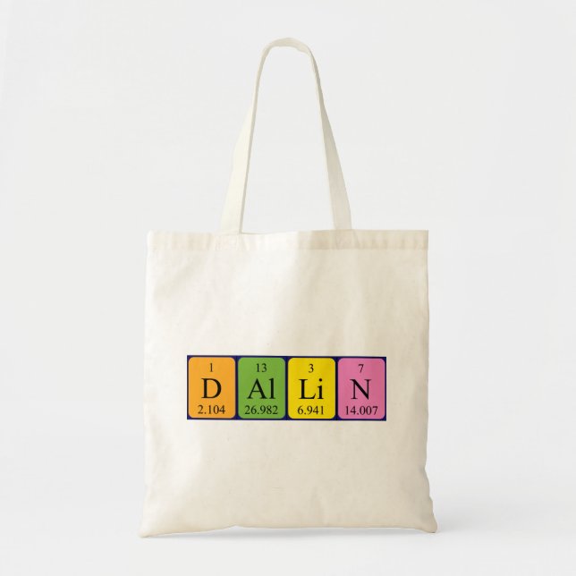 Bolsa Tote Dallin periódico nome da mesa tote saco (Frente)