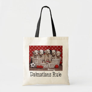 Bolsa Tote Dalmatianos Cão Cachorro Amor - Pontos Pretos e B