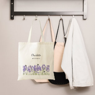 Bolsa Tote dama de flores lavandas