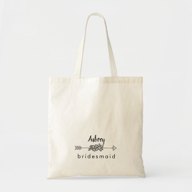 Bolsa Tote Dama de honra Arrow Moderno Minimalista Chic Scrip (Frente)